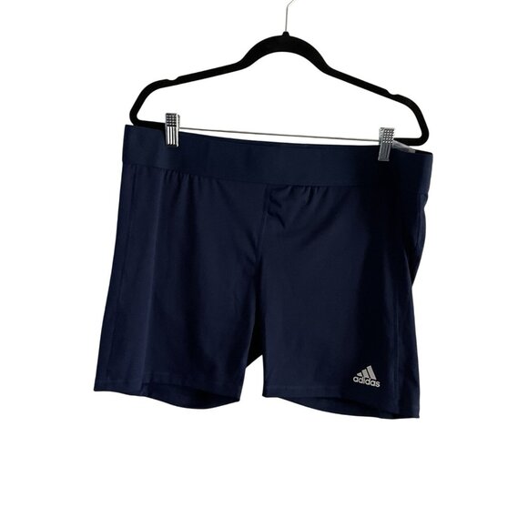 Adidas Aeroready Women 2XL Navy Blue Stretch Techfit Volleyball 4” Shorts NWT - Picture 2 of 11